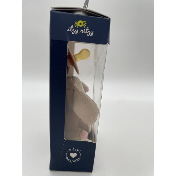 Baby Itzy Ritzy Bitzy Pal Bunny Pacifier & Cotton Lovey Plush Toy Pink 0-6 Mos - Picture 8 of 9